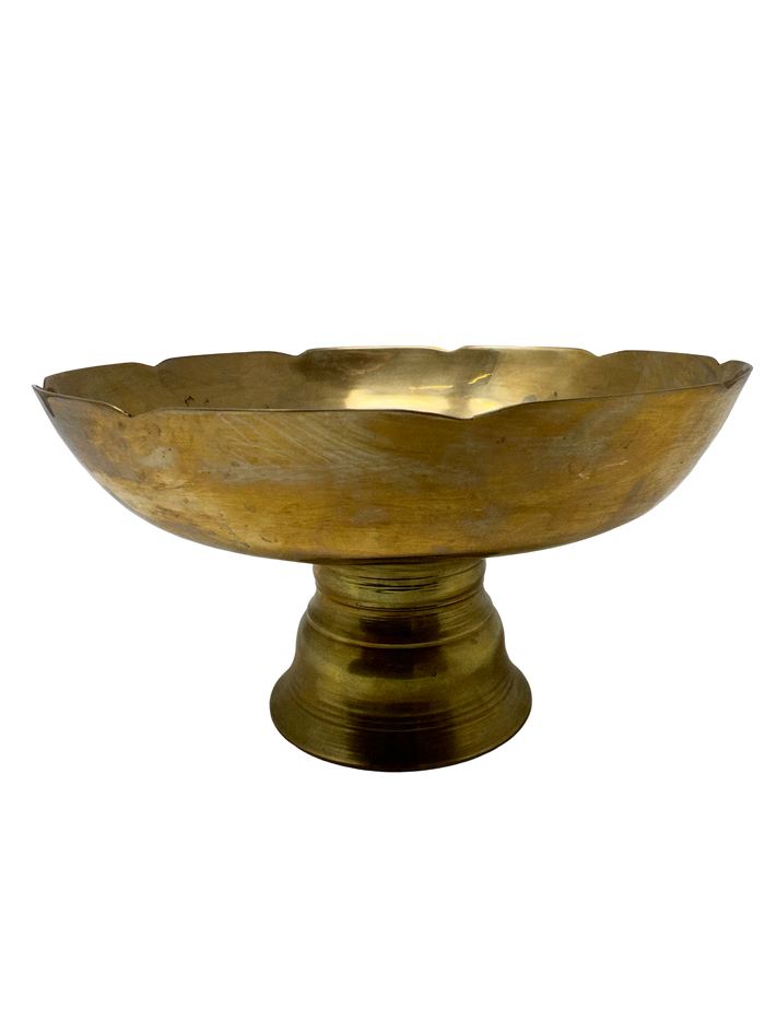 Round Brass Footed Compote