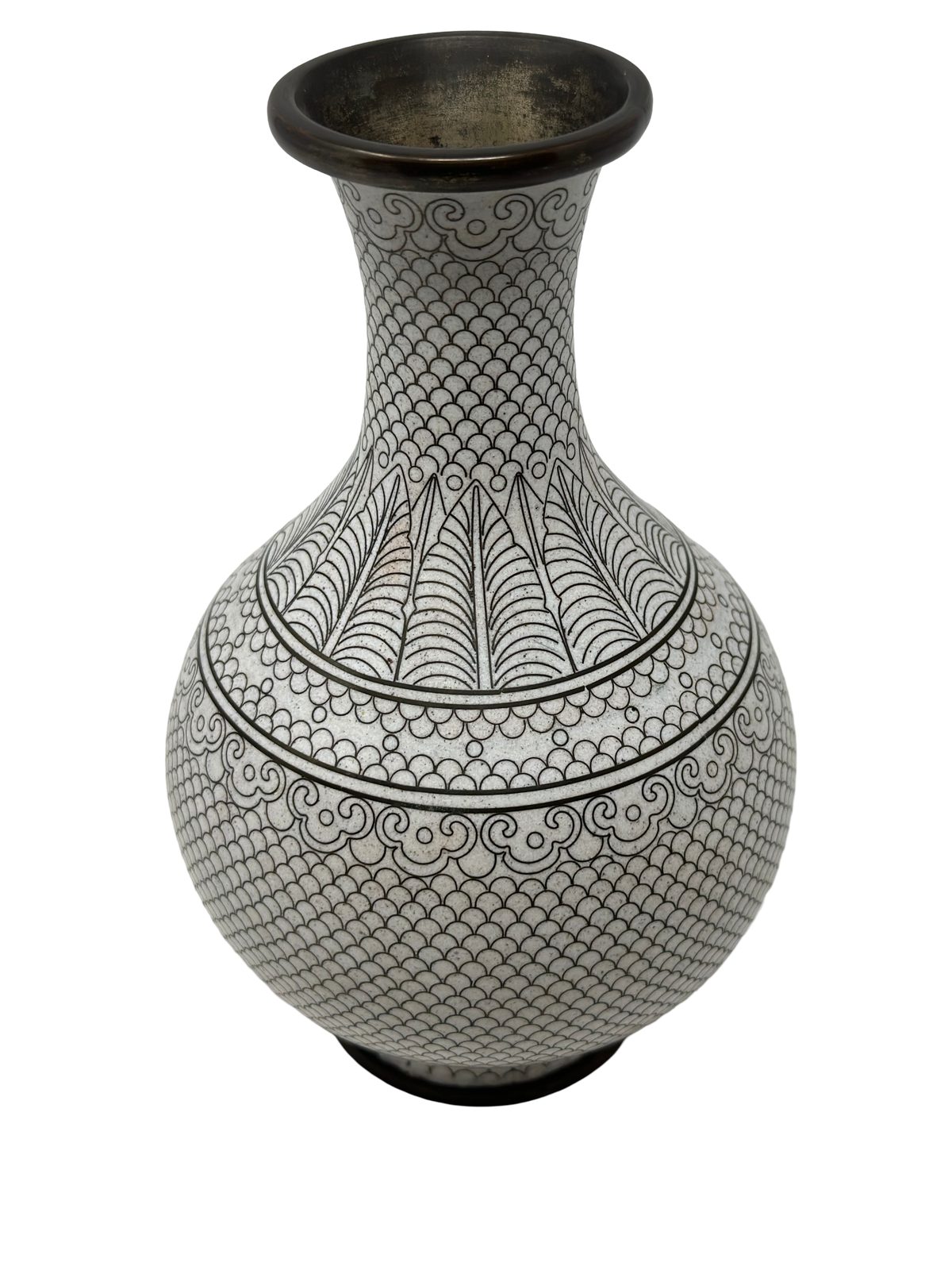 White Cloisonne Vase