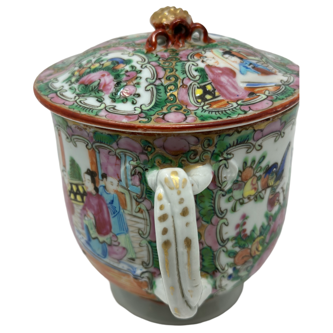 Rose Canton Small Covered Bowl