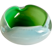 Green & White Murano bowl