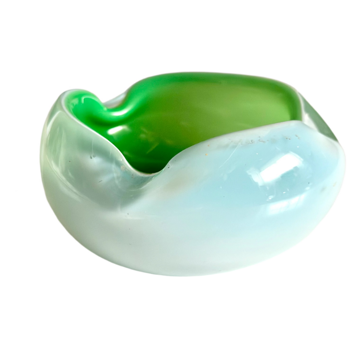 Green & White Murano bowl