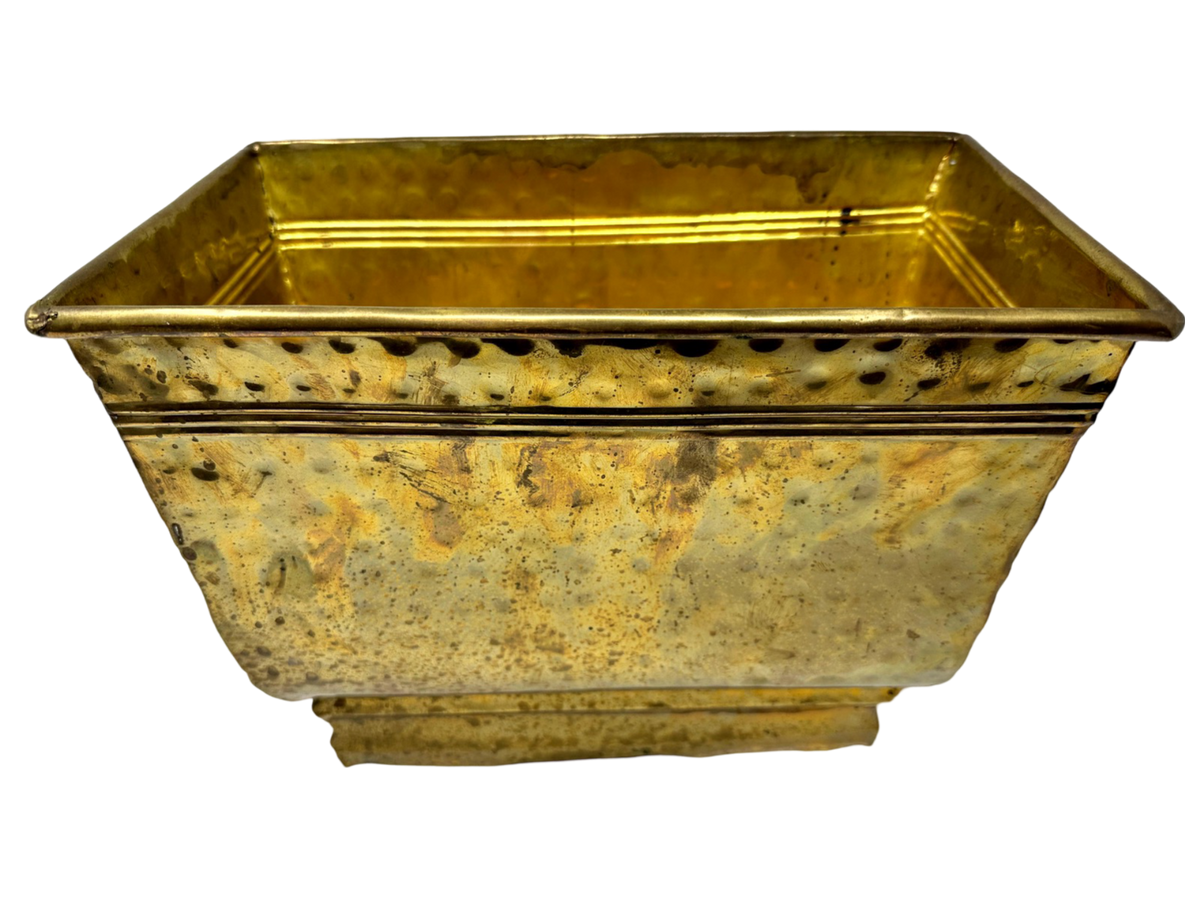 Brass Hammered Rectangular Planter