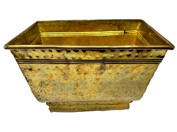 Brass Hammered Rectangular Planter