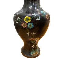 Pair of Black Cloissone Vases