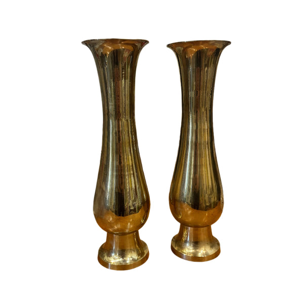 Pair of Brass Vases