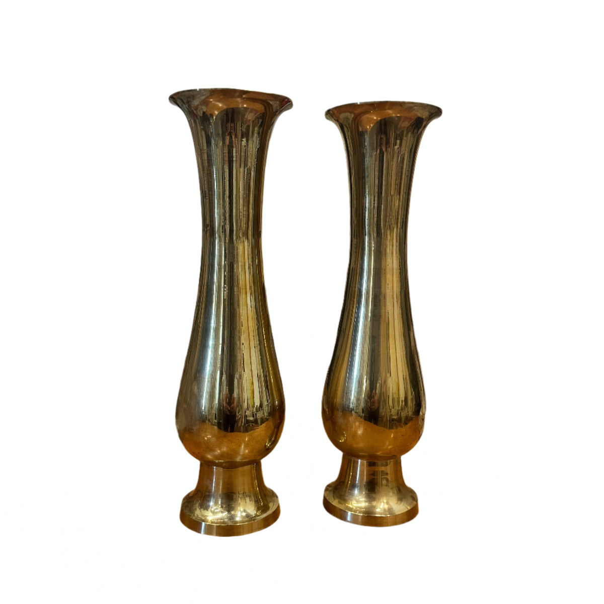 Pair of Brass Vases