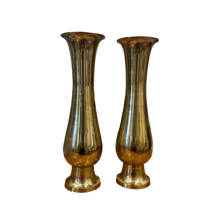Pair of Brass Vases