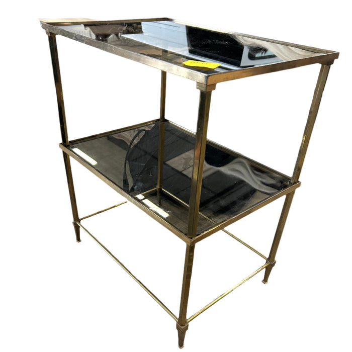 Brass 2-shelf side table