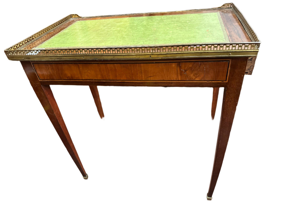 Side table w/ green leather top