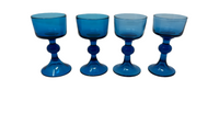 Set of 4 Blue Apertif Glasses