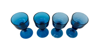 Set of 4 Blue Apertif Glasses