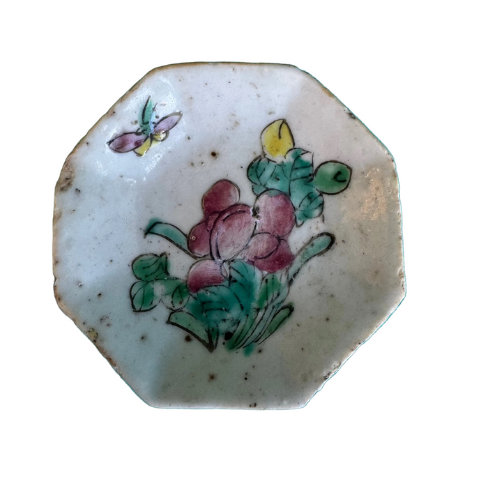 3" Famille Rose Footed Octagonal Dish