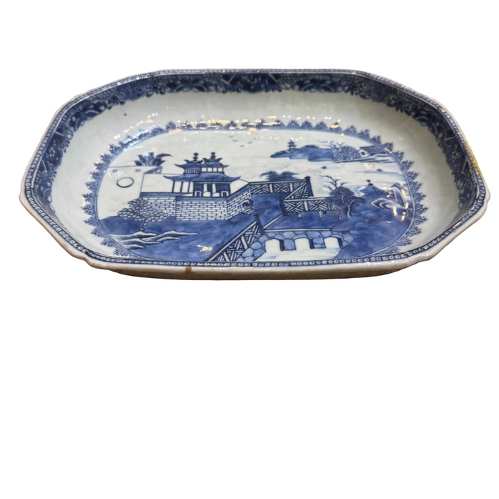 Blue and White Tray