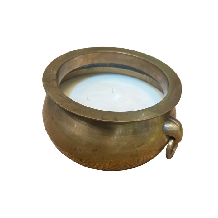 Brass Planter with Candle