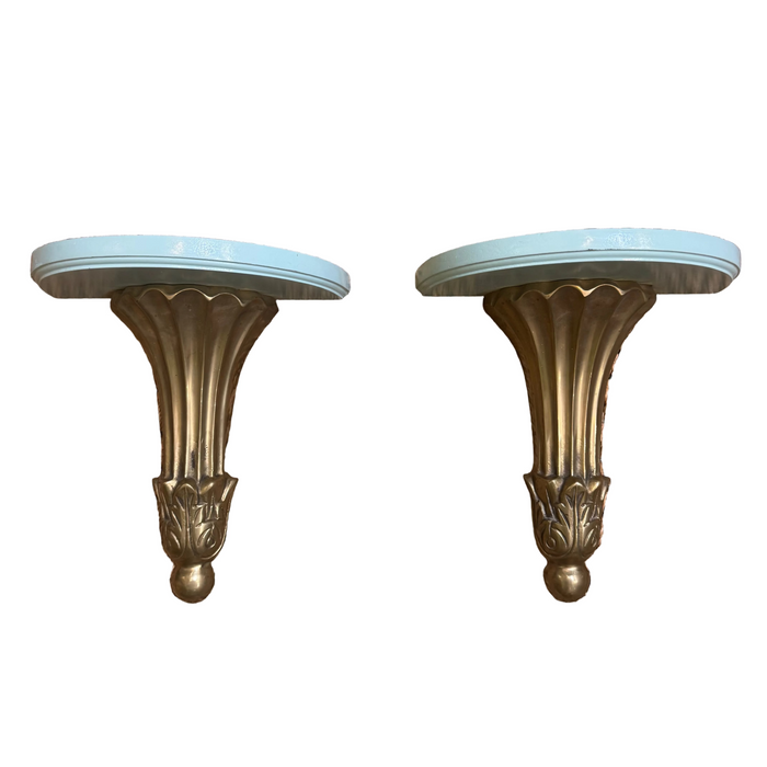 Pair of Wall Shelf Sconces - 9.5"
