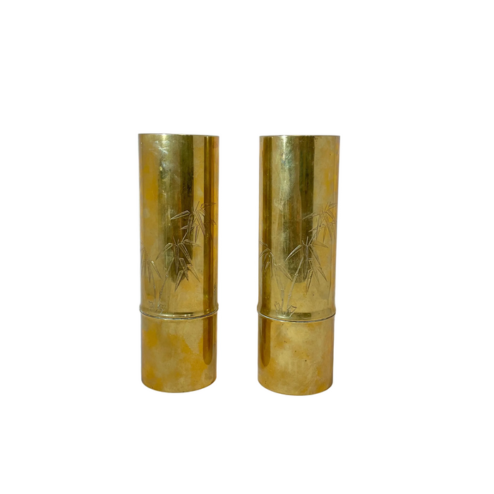 Pair of Vintage Brass Chinese Vases