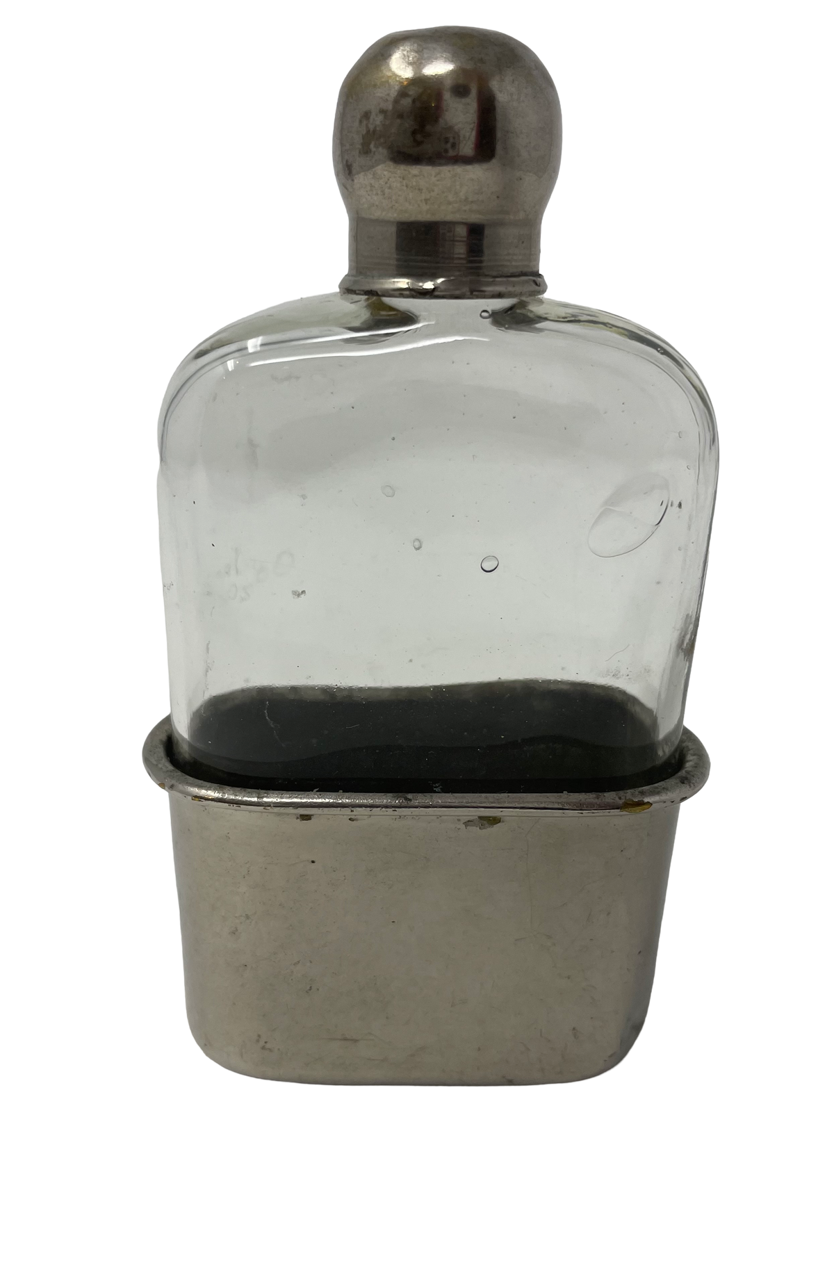 Silverplate & Glass Flask