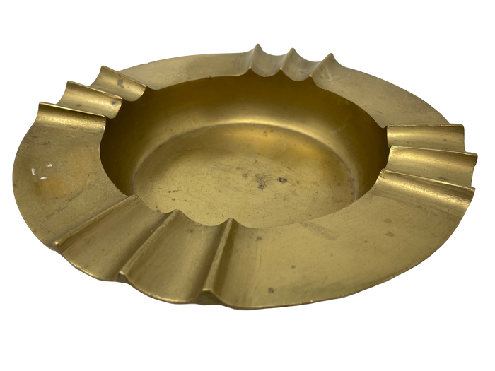 Brass 10" Round Modern Ashtray