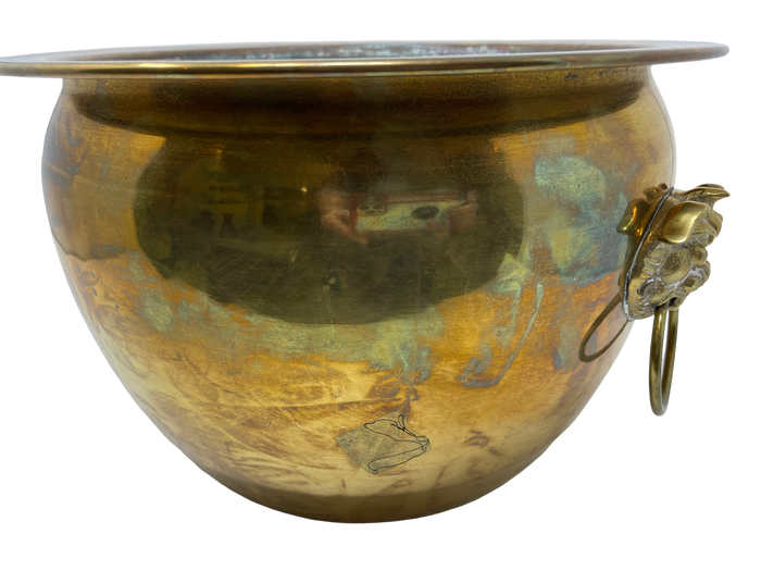 Brass Planter w/ Foo Dog Handles