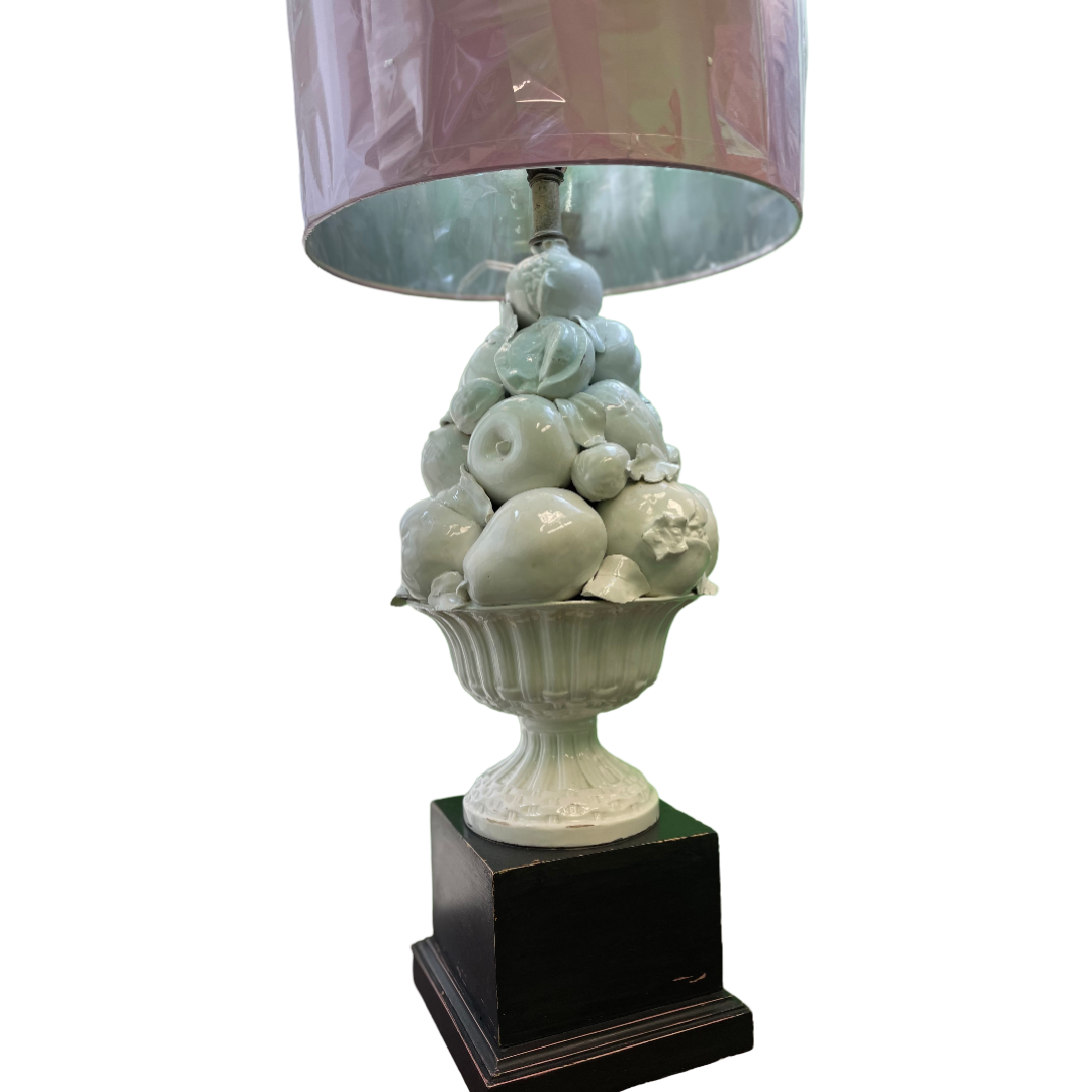 Italian White Porcelain Fruit Lamp