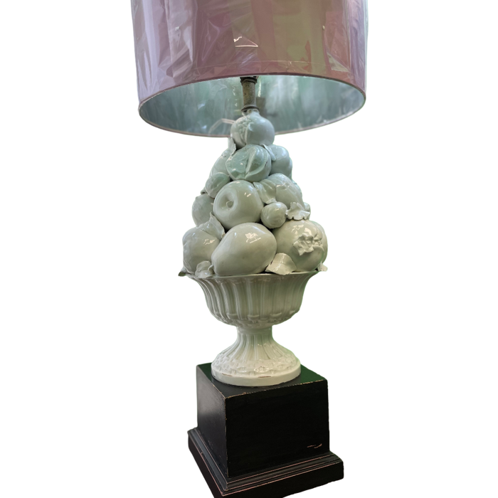 Italian White Porcelain Fruit Lamp