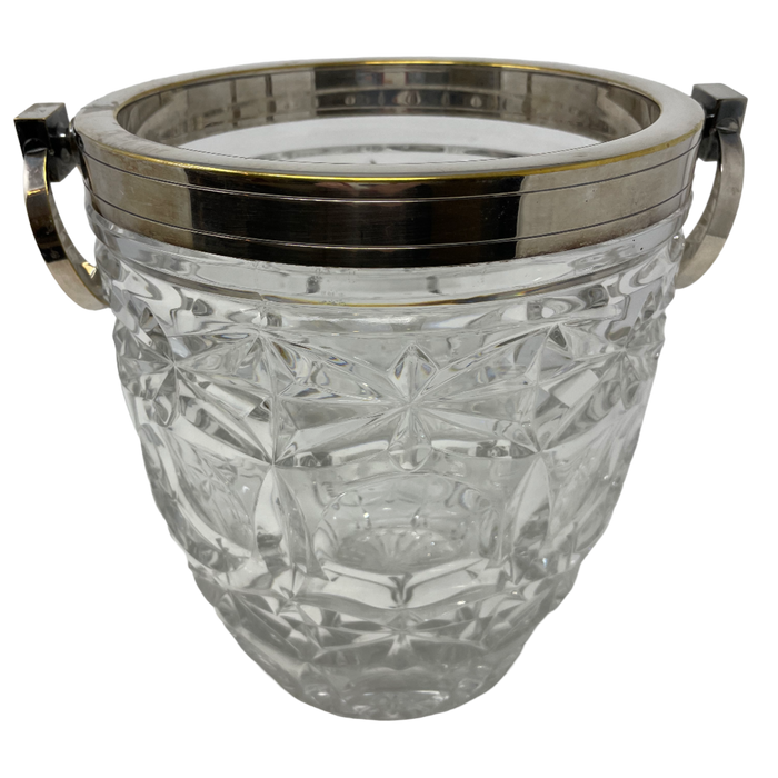 Glass & Silverplate Ice Bucket