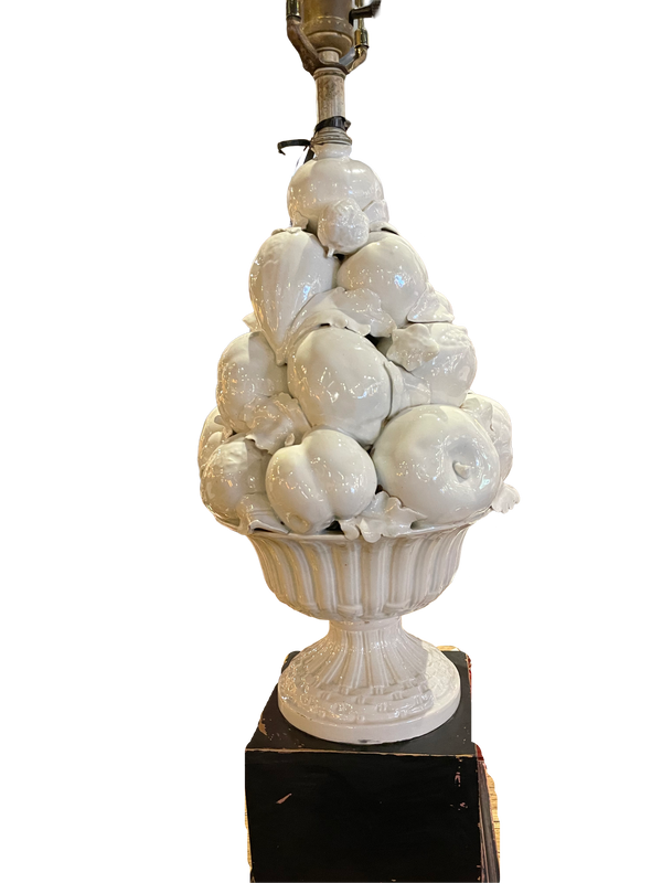 Italian White Porcelain Fruit Lamp