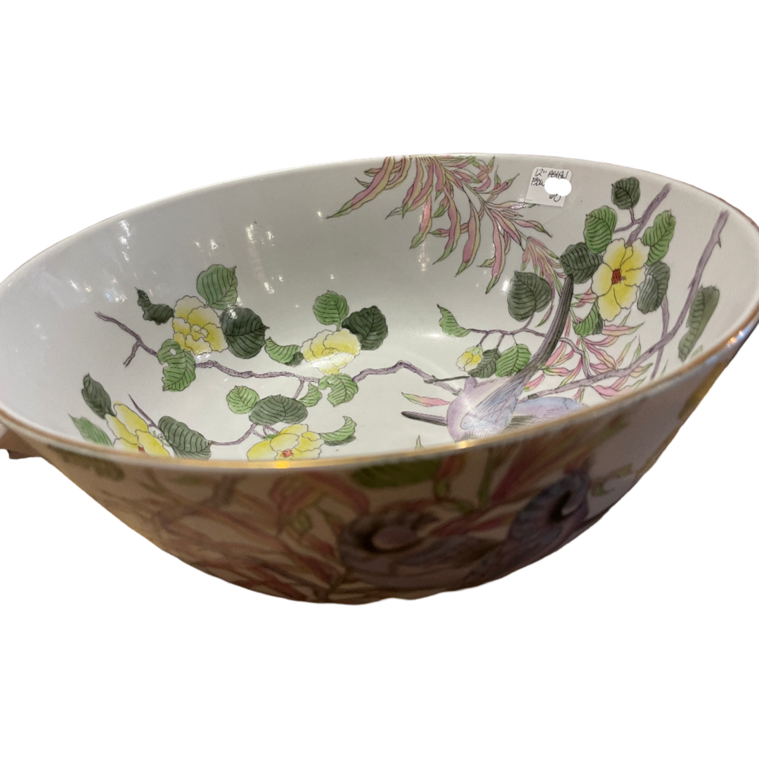 Porcelain 12" Floral Bowl