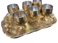 Metal Tray & 6 Cups