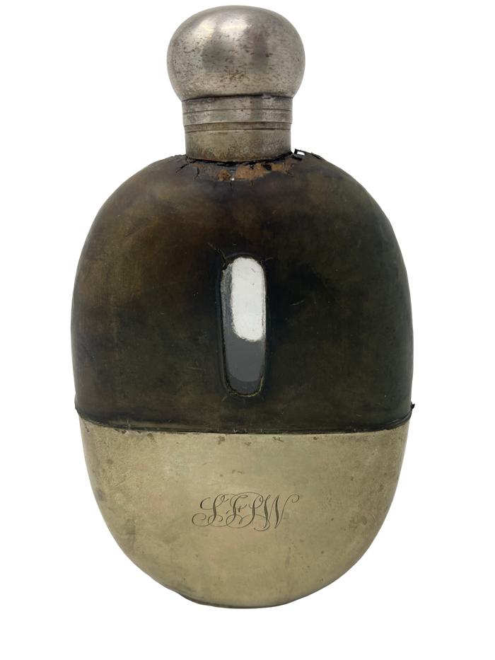 Leather & S/P Hip Flask