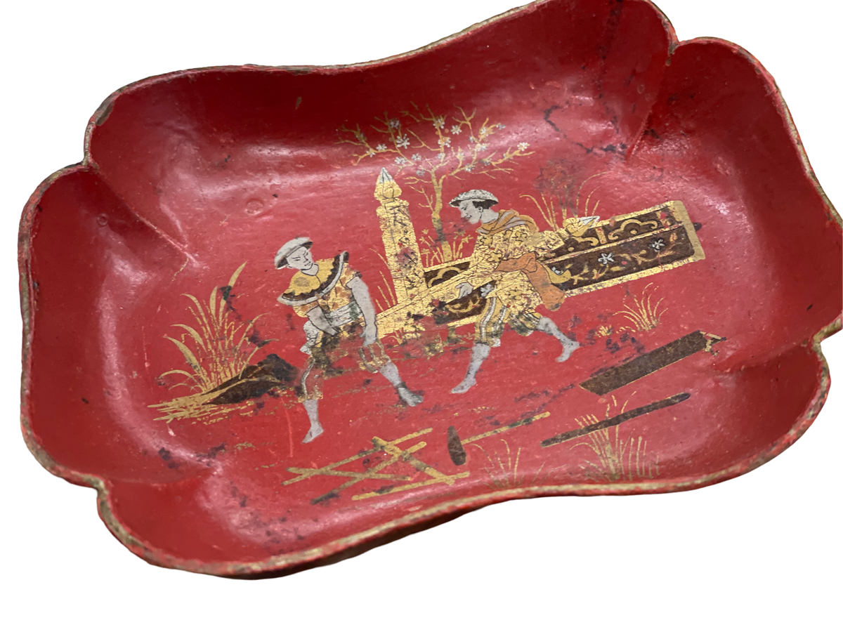 Red Paper Mache Dish
