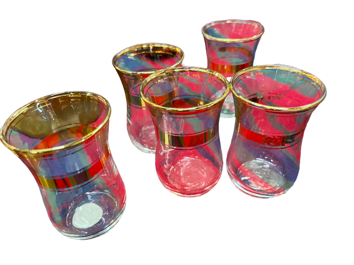 Set of 5 Gold Rimmed Glasses