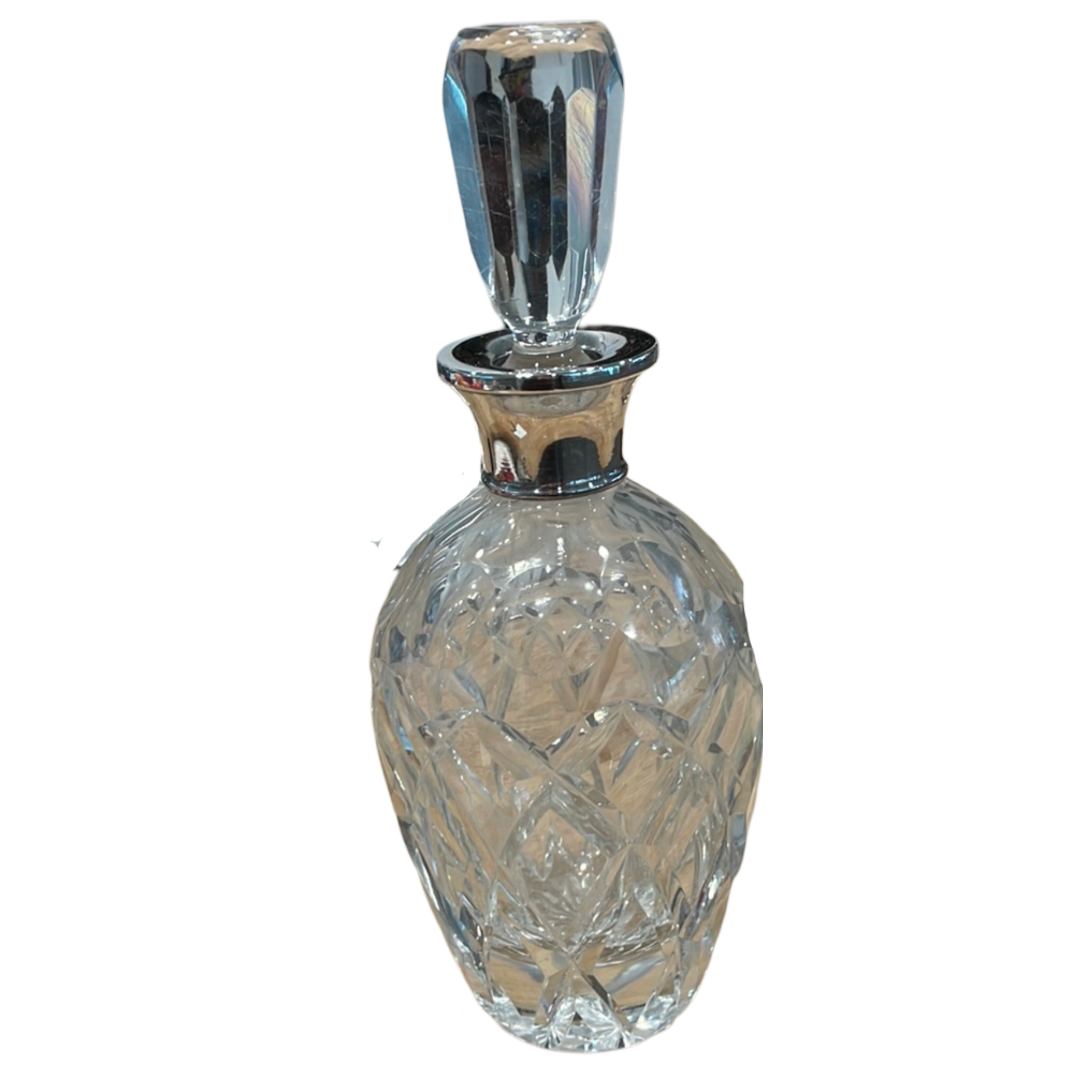 Sterling and crystal decanter