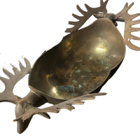Brass Oval Deer Head Bowl