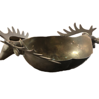 Brass Oval Deer Head Bowl