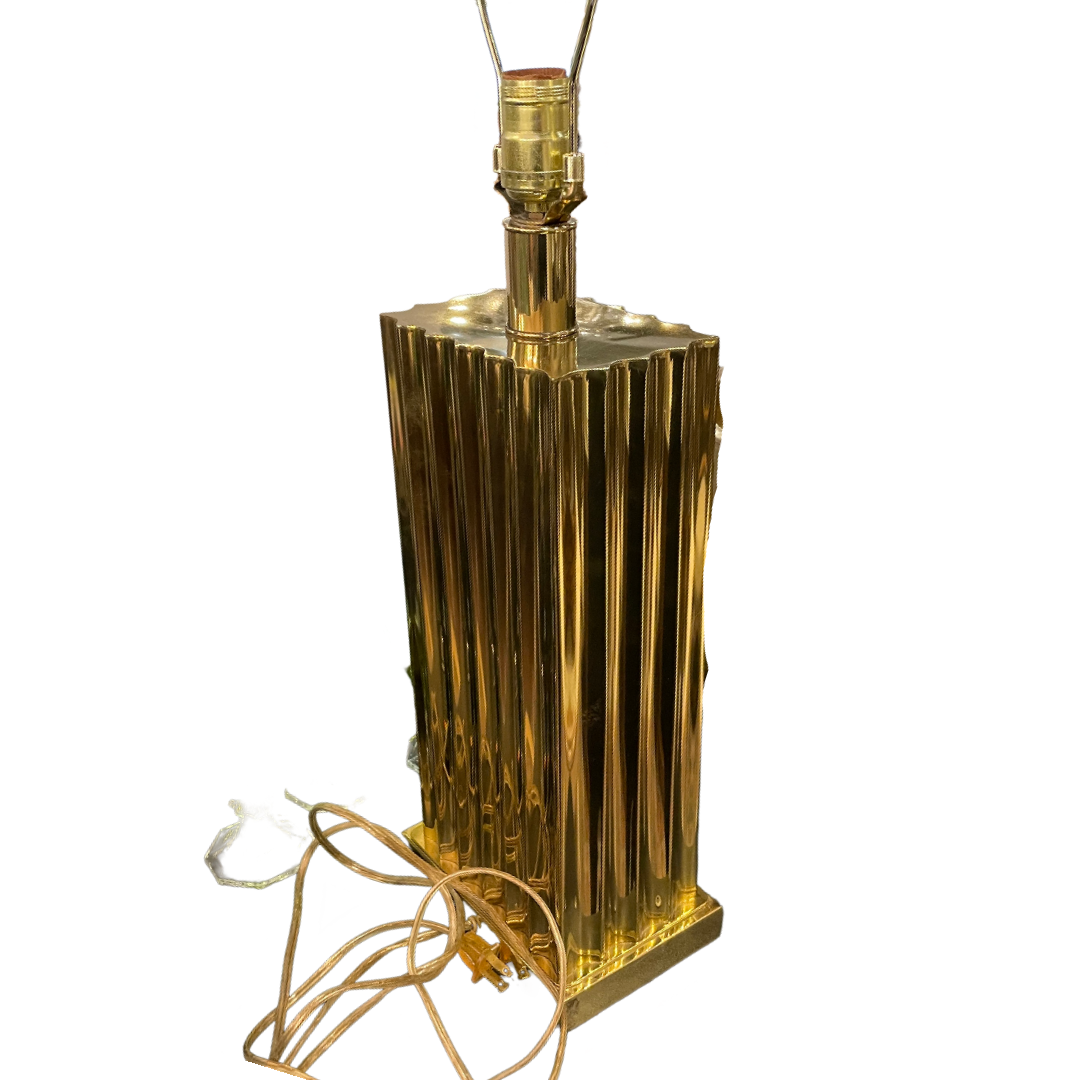 Brass Fluted Column Rectangular Lamp