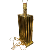 Brass Fluted Column Rectangular Lamp