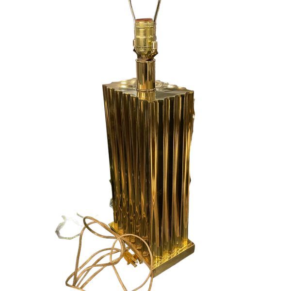 Brass Fluted Column Rectangular Lamp