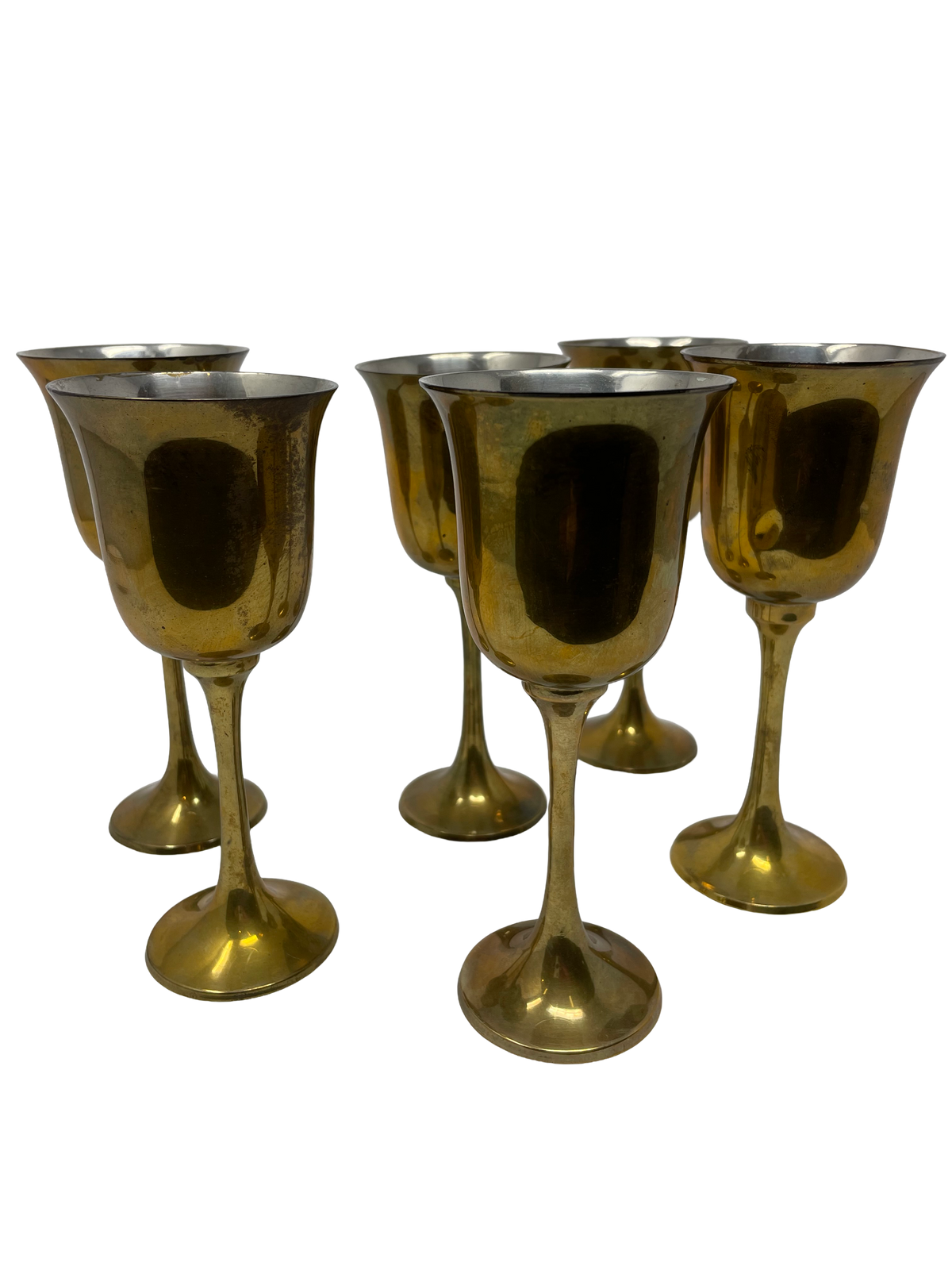 Set of 6 Brass Wine Chalices