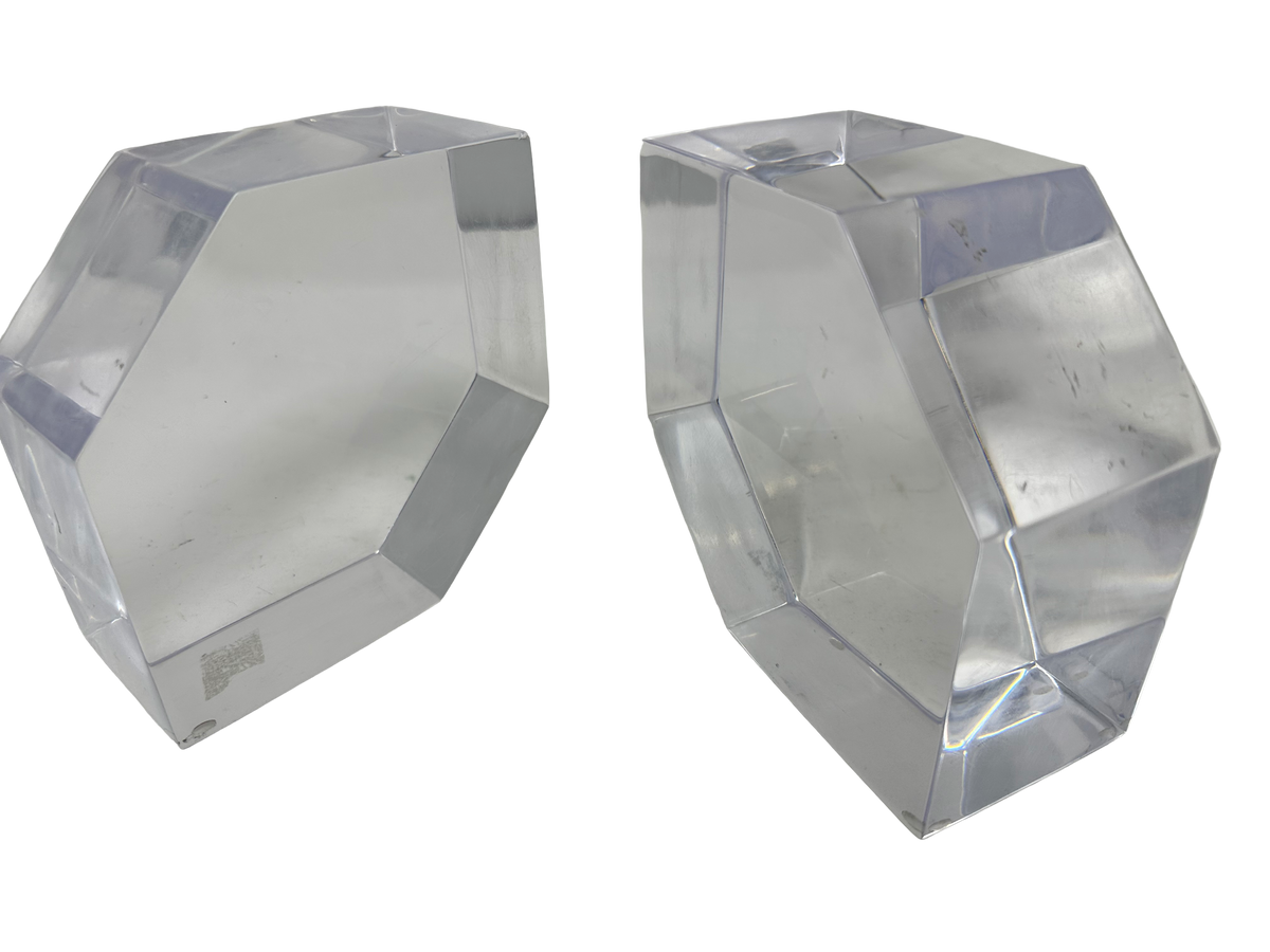 Pair of Lucite Diamond Bookends