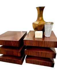 Pair of Vintage Zebra Wood Side Tables
