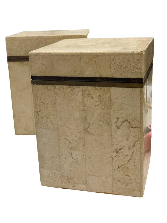 Square Italian White Marble Box