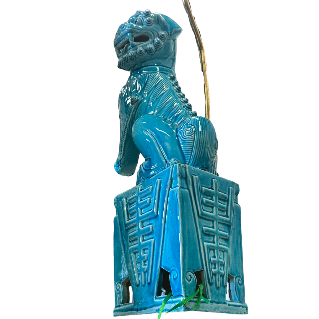 Aqua Foo Dog lamp