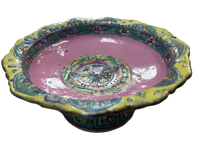Tibetan Porcelain Buddha Offering Round Footed Dish