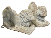 Pair of English 19th Century Concrete Lions