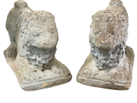 Pair of English 19th Century Concrete Lions