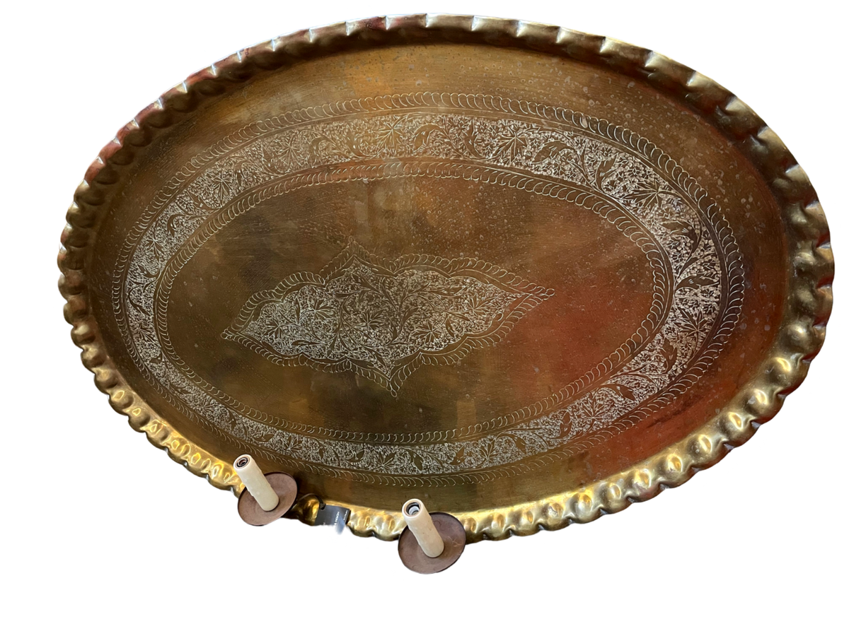 Large Oval Brass Tray, 28 x 40