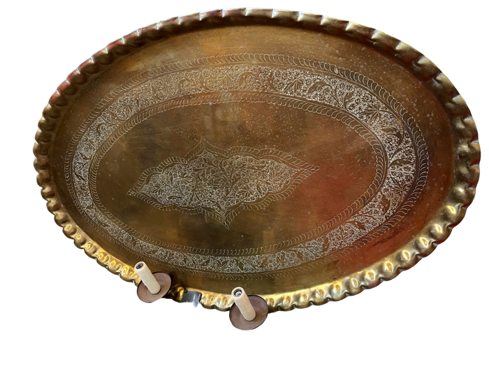 Large Oval Brass Tray, 28 x 40