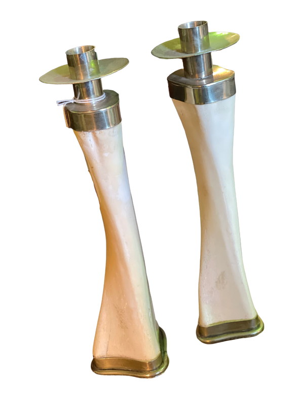 Pair of Bone Candlesticks
