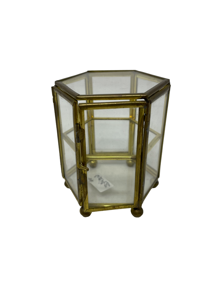 Glass and Brass Trinket Box